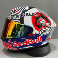 SHOEI หมวกกันน็อคแมวกวักนำโชคกระทิงแดง X15 SHOEI X15กระทิงแดงรถจักรยานยนต์หมวกกันน็อคสำหรับแข่งจักรยานหมวกขี่มอเตอร์ครอสหมวกคลุมเต็มหน้า