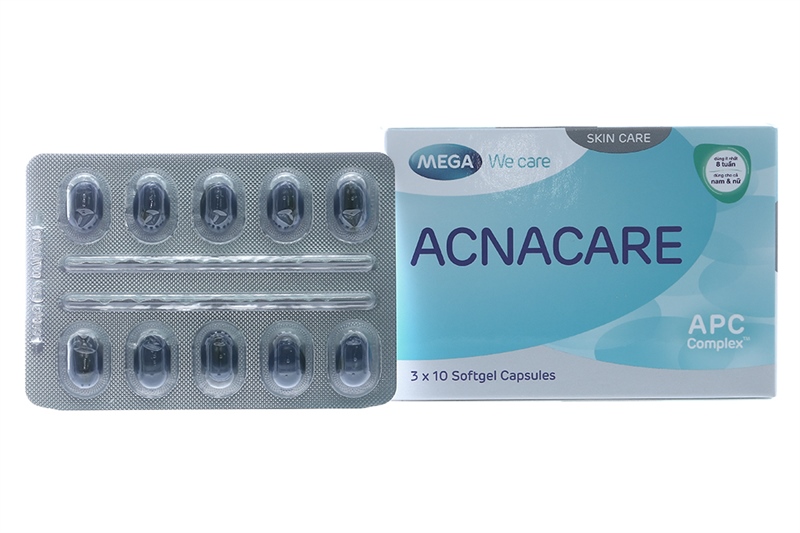 Acnacare hỗ trợ giảm mụn, viêm tuyến bã nhờn hộp 30 viên