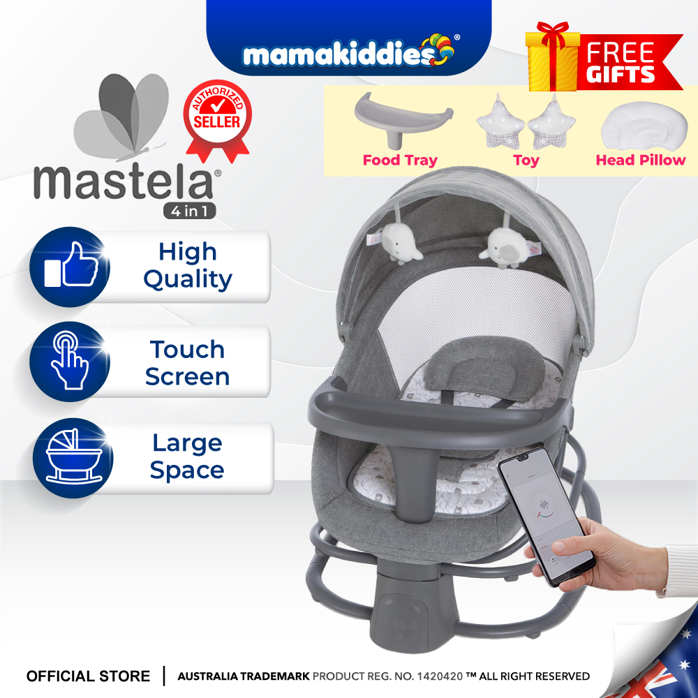 Mastela 4in1 Deluxe Baby Swing Leaf Multi Functional Bassinet Newborn Electric Rocker Bouncer | Buaian Bayi Elektrik