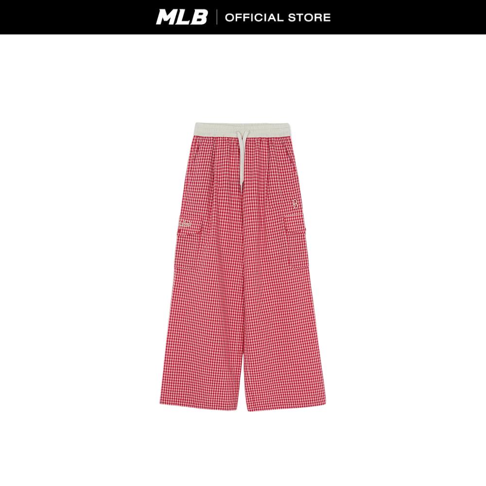 MLB Women Cotton Check Layered Cargo Wide Pants Model 3FWPB4163 43RDN Red ราคา 4,741 บาท*ส่งฟรี