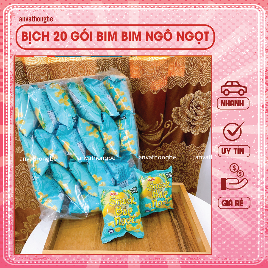 Bim bim Oishi snack Ngô ngọt (bịch 20 gói)