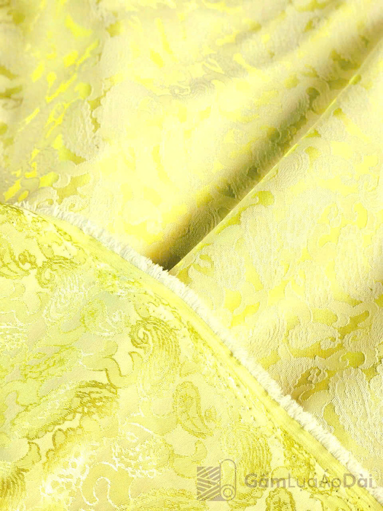 [HÀNG LOẠI 1] Vải lụa gấm Uyển Ân may áo dài - đồ bộ họa tiết dệt vân nổi chất co giãn nhẹ khổ 1m5 (Hình shop tự chụp)