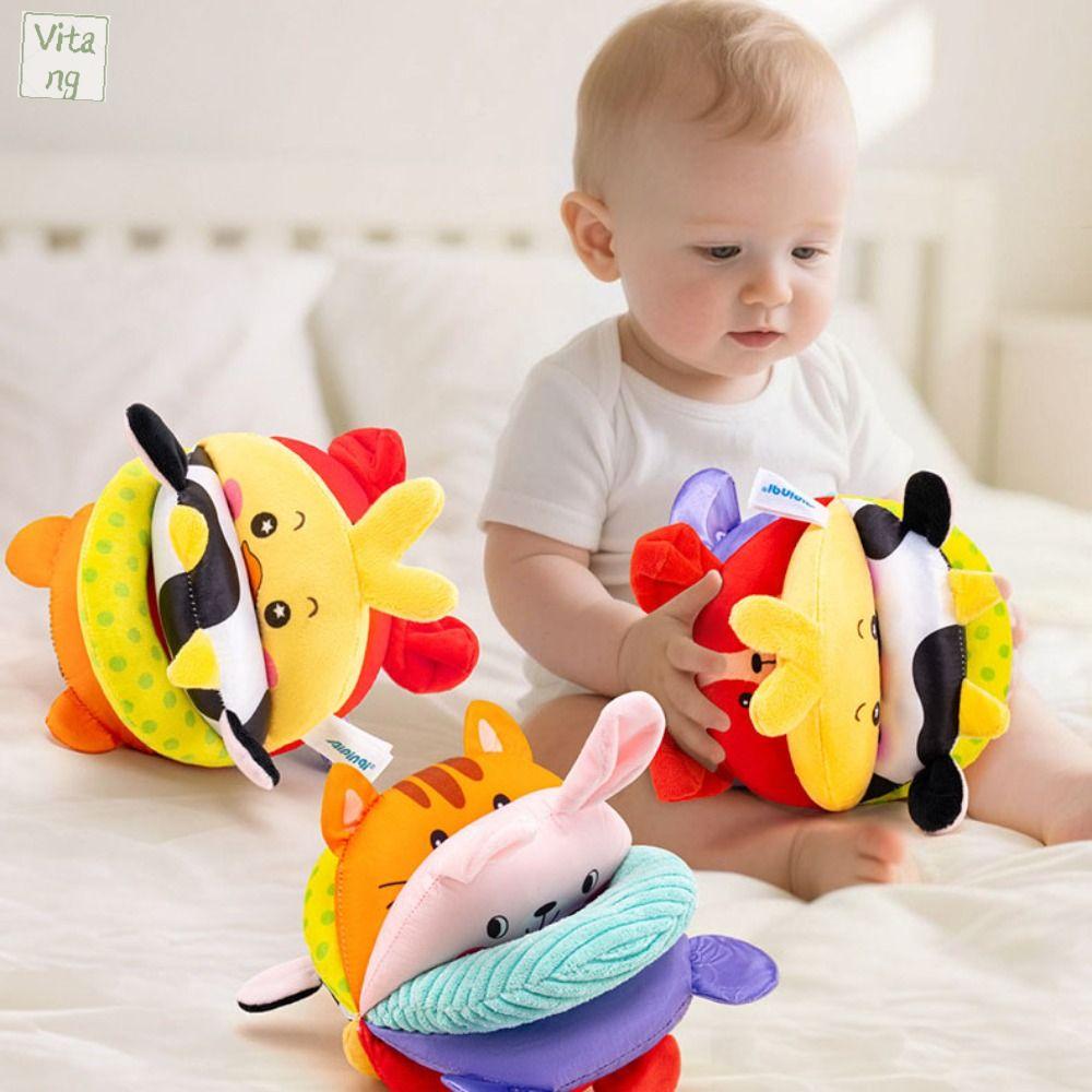VITANG Montessori Bóng cầm tay cho bé Tương tác Đồ nhồi bông Bóng vải cho bé Dễ thương Làm thủ công Bóng thông minh giáo dục sớm Trẻ sơ sinh và trẻ mới biết đi