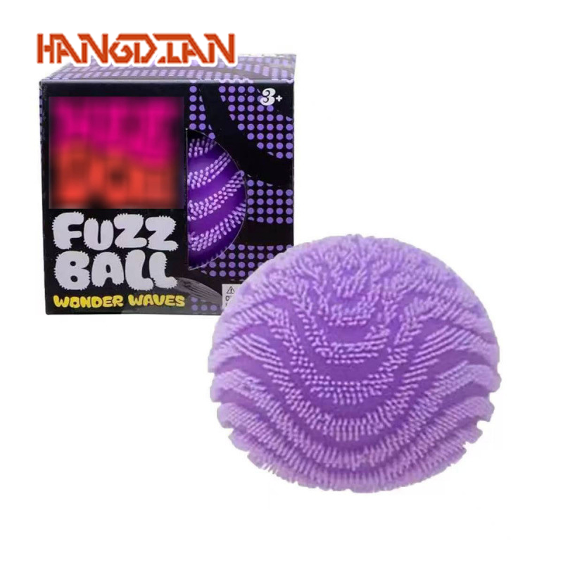 HANGDIAN Cute Wave Fuzzy Ball Stress Relief Toy Soft Squishy Portable Decompression Tool ราคา 70 บาท*ส่งฟรี