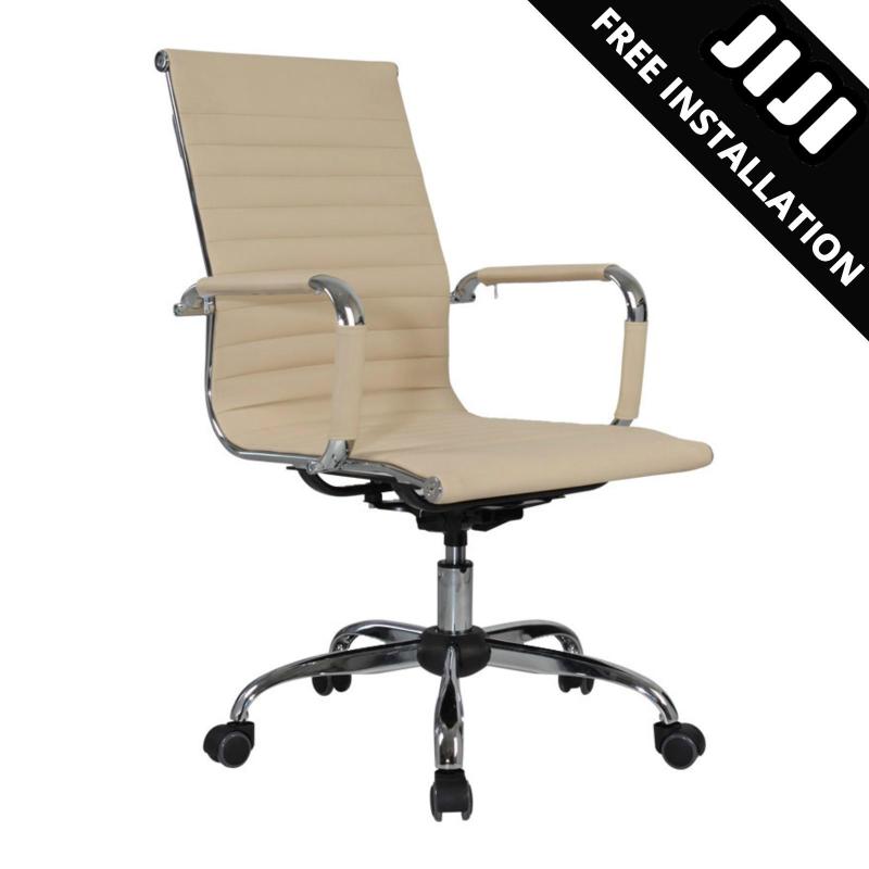 JIJI (Manager Office Chair - LEATHER) (Free Installation) - (Home Office Chair) Office chair/Study chair/Gaming chair/Ergonomic/ Free 12 Months Warranty (SG) Singapore