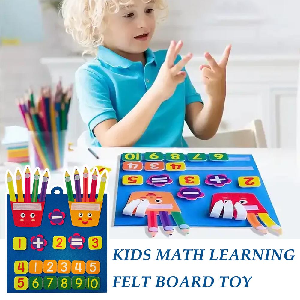 Kid đồ chơi Montessori cảm thấy số ngón tay Toán trẻ đi em Đố đồ trẻ biết Đếm mầm Câu tập học cộng mới chơi non trừ U6Z7
