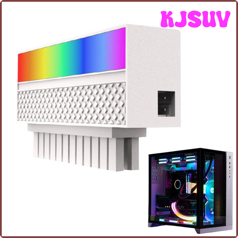KJSUV Motherboard 24 Pin 90 Degree 5V Desktop Motherboard Power Adapter ARGB Synchronous Computer Motherboard ATX Power Supply Turning JHYCE