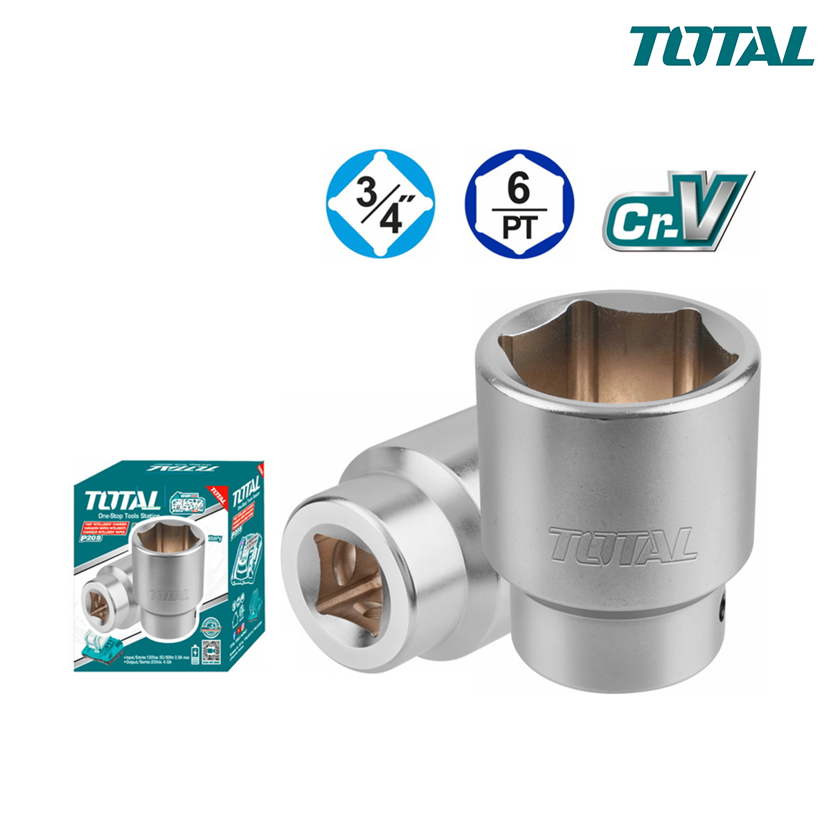 ĐẦU TUÝP LỤC GIÁC 3/4 INCH SIZE 55MM TOTAL THHAST34551 - HÀNG CHÍNH HÃNG