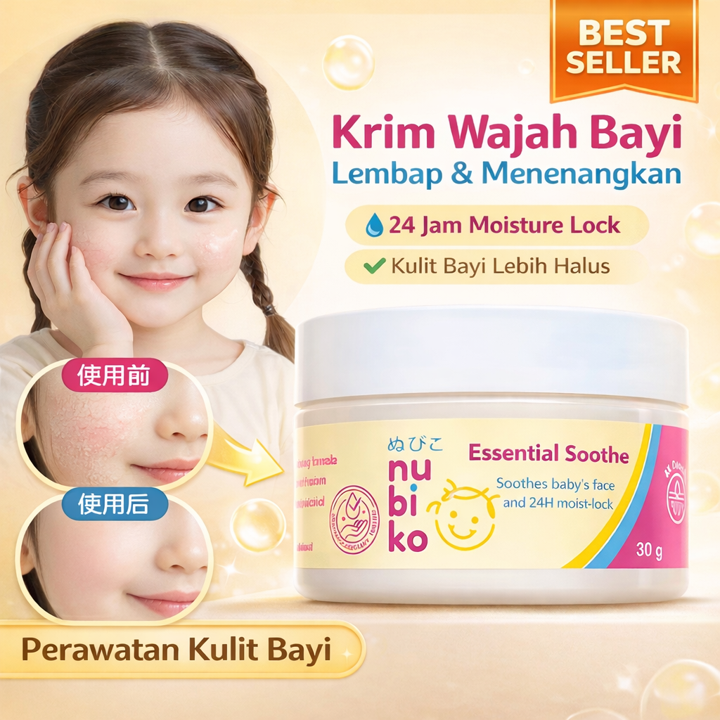 Nubiko Essential Soothe Baby Face Cream Krim Perawatan Wajah Bayi Melembapkan Menenangkan Kulit Sensitif
