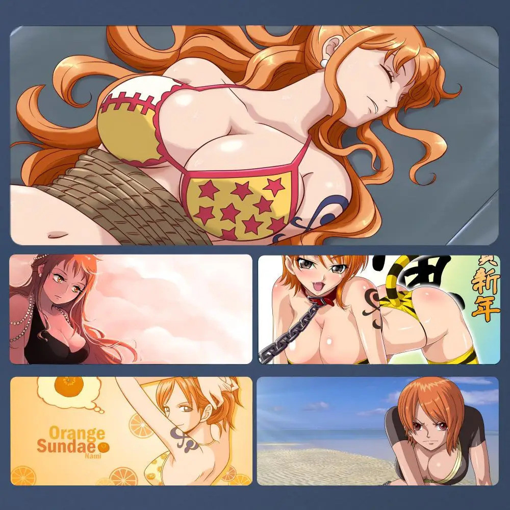 Anime O-One Piece Sexy Girl Nami Mouse Pad Trò chơi lớn Chuột Pad Khóa Cạnh Dày Bàn phím Máy tính Pa