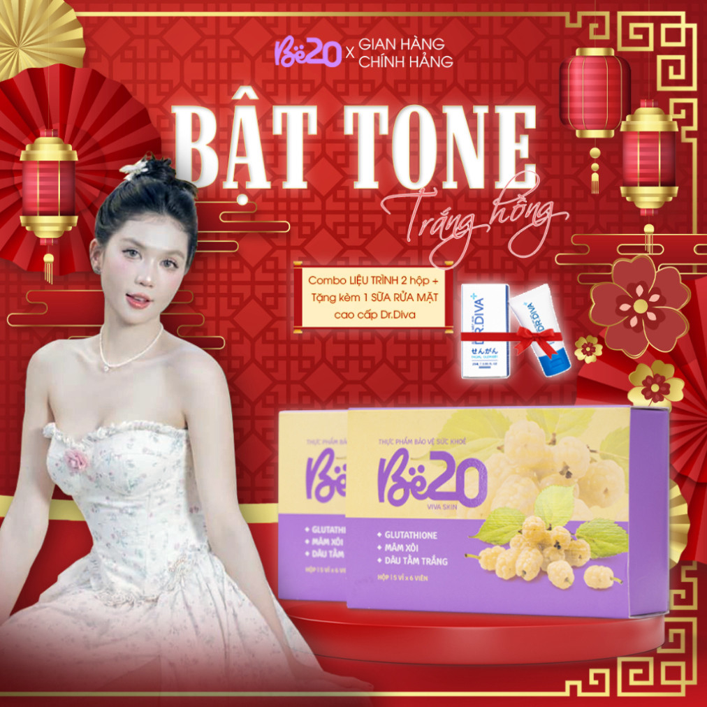 Combo 2 Be20 Kẹo Dâu Tằm Trắng Da Ngọc Trinh Chính Hãng Bổ Sung Glutathione Mờ Nám An Toàn Hiệu Quả