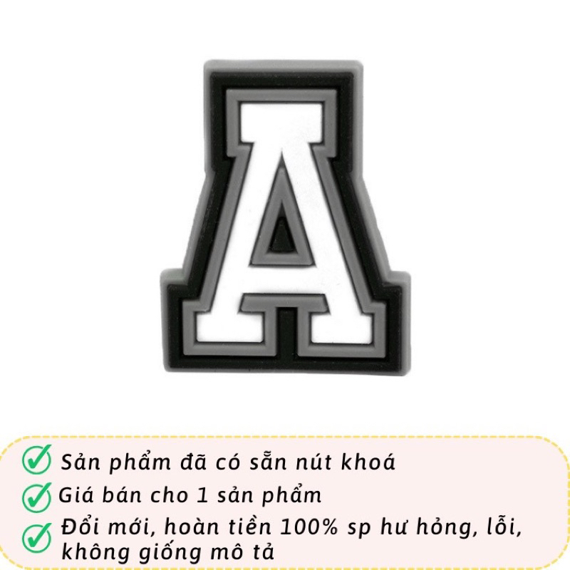JIBBITZ,STICKER,CHARM CHỮ CÁI - SỐ gắn dép sục,dép cá sấu - 2