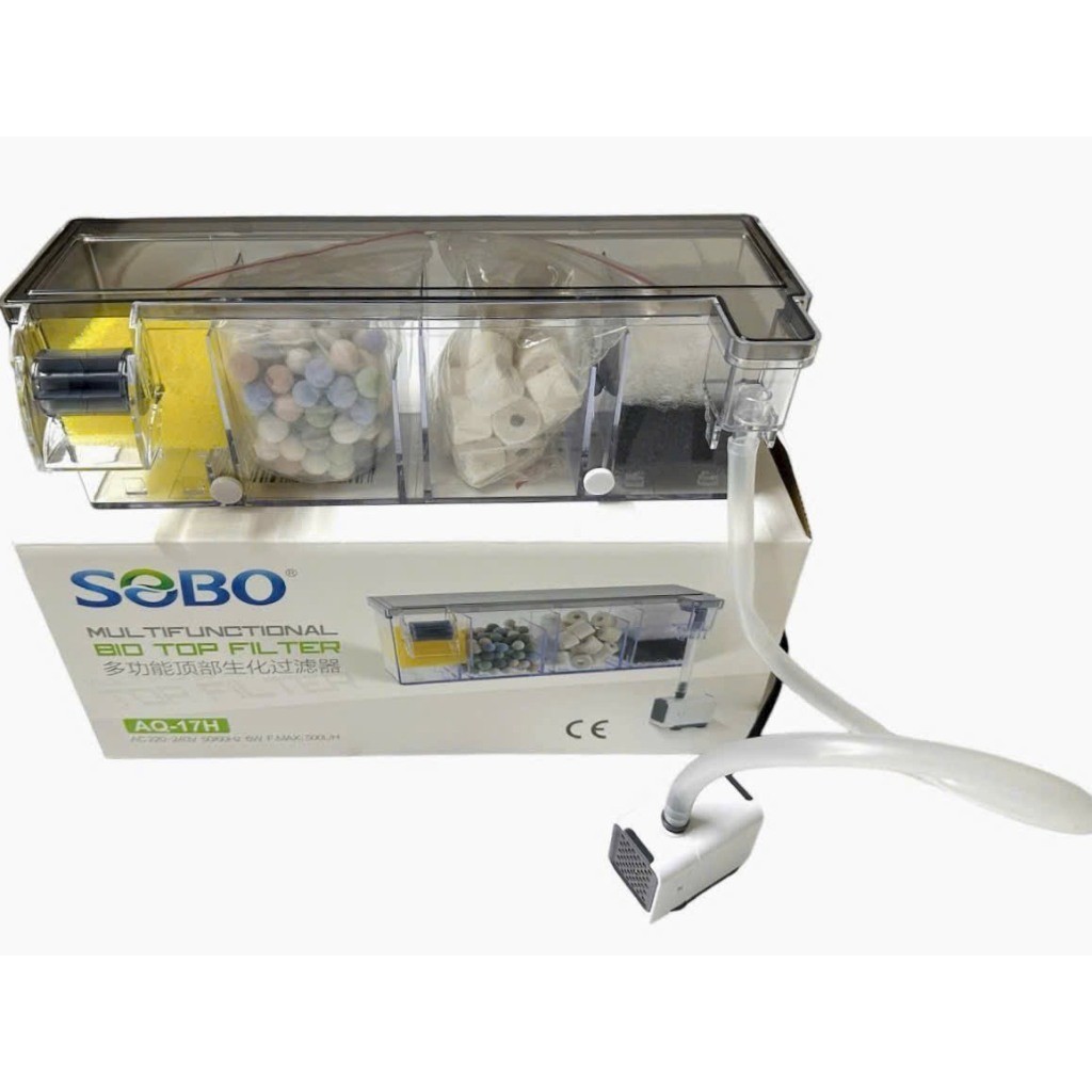 Lọc Tràn Trên Kèm Bơm Tặng Vật Liệu Lọc Sobo AQ-15H AQ16H AQ17H AQ18H - Lọc Nước Cho Hồ Cá - 4