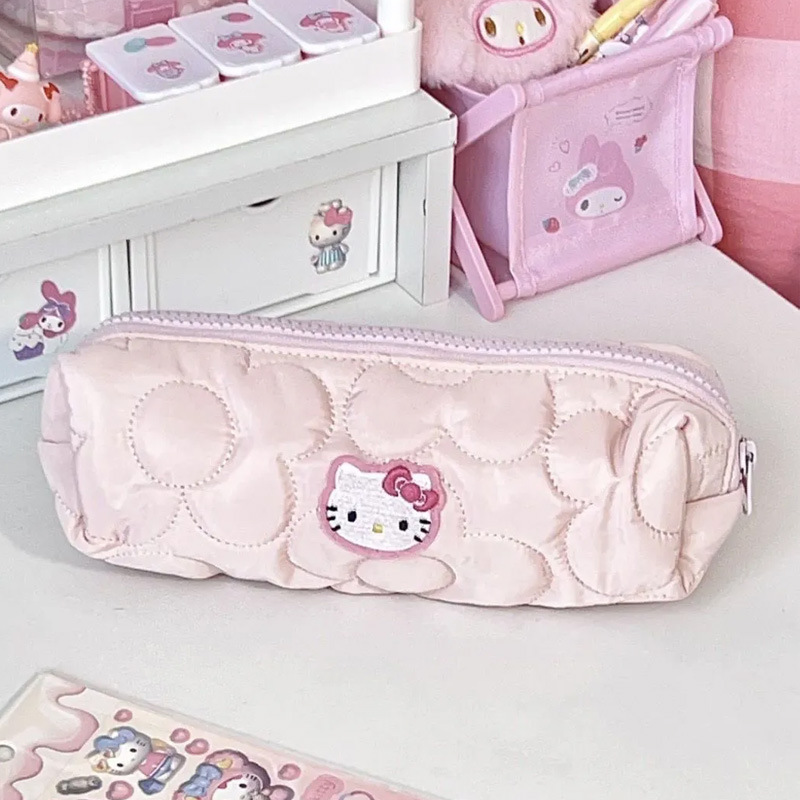 Hello Kitty túi đựng bút phim hoạt hình dung tích lớn Túi bút chì học sinh trang điểm túi lưu trữ văn phòng phẩm
