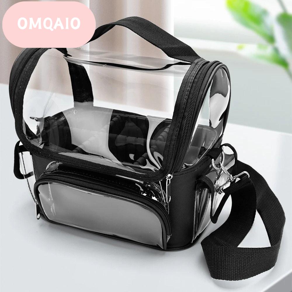 OMQAIO ชัดเจน กระเป๋าเครื่องสำอางแบบพกพา สายรัดปรับได้ ป้องกันน้ำ กระเป๋าถือแต่งหน้าสำหรับผู้หญิง ระดับมืออาชีพ พร้อมตัวแบ่ง ที่จัดระเบียบเครื่องสำอาง ช่างแต่งหน้า ราคา 751 บาท*ส่งฟรี