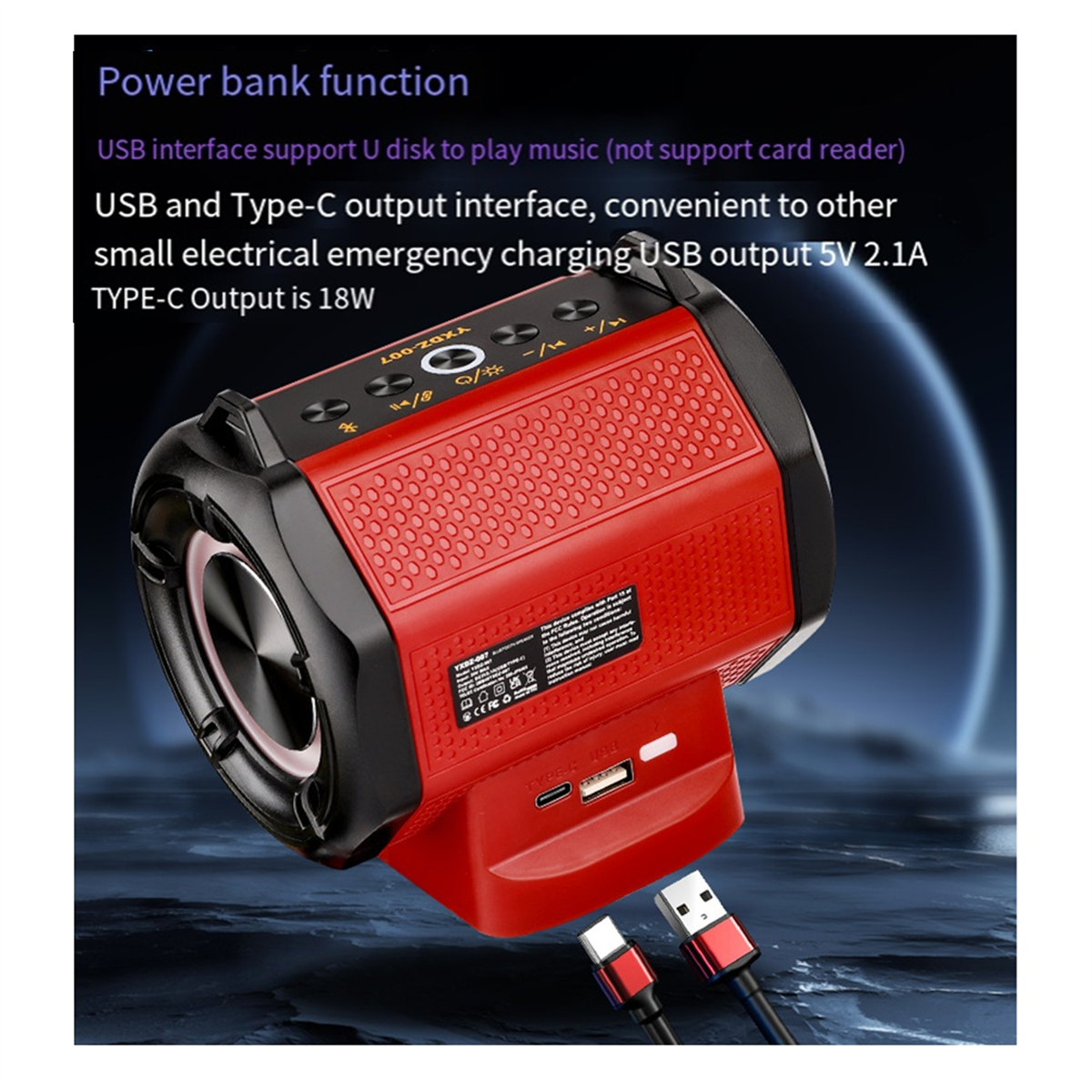 Bluetooth Speaker Camping for 18v-20V Battery(Battery Not Included) Easy to Use