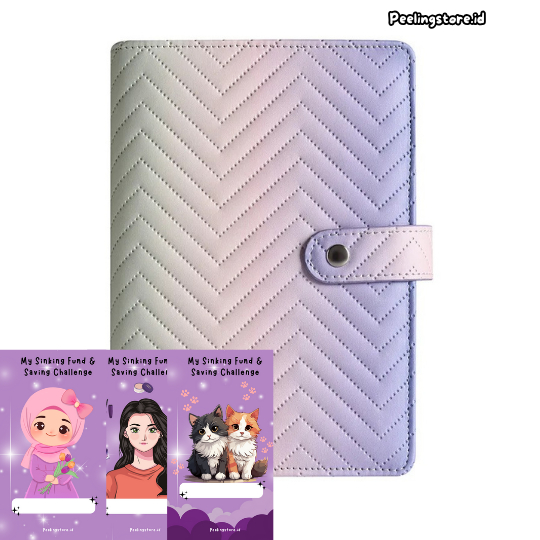 A6 Binder Kulit+ Cover Premium 6 Ring / Binder A6 Cloth Love / Binder Puzzle / Binder Gradasi / Binder Rainbow / Binder Mermaid / Binder Turtle / Binder Bunga Sakura