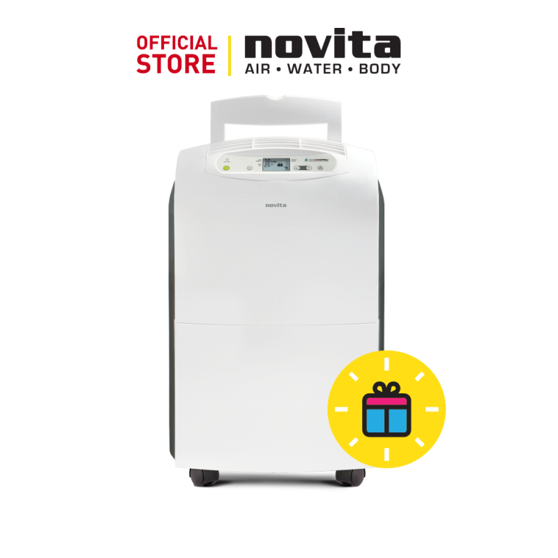 novita Dehumidifier ND390i-LCD with 3 years warranty (35L/day, Coverage Area up to 600 sq ft) + FOC GreenFan: F-2 & Surgical Respirator R5 (100pcs in a box) - Size (M) Singapore