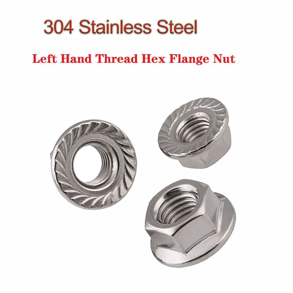 M8X1.25mm 304 Stainless Steel Left Hand Thread Hex Nuts Reverse Nuts 20pcs