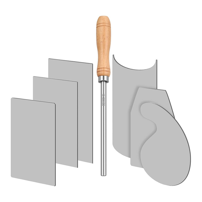 【GoS】-Card Scraper Burnisher and 6 Pcs Cabinet Scraper Set for Woodworking Card Woodworking Burnishing Include 3 Rectangle