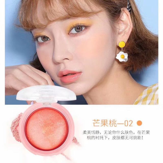 Phấn má hồng tone cam có nhũ sáng Lideal