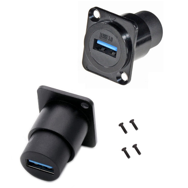 (UMEZ) Metal USB3.0 Socket USB 3.0 Coupler Female to Female USB 3.0 Connector D-Type USB Panel Mounting Solderless Signal Coupler