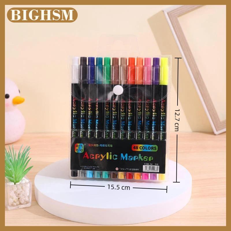 BIGHSM Màu sắc tươi sáng 120 kép tip Acrylic đánh dấu cho vải tuyệt vời cho nghệ thuật và thủ công những người yêu thích