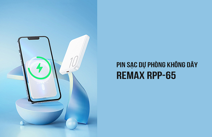 Pin sạc dự phòng không dây 10000mAh 15W Remax RPP-65 1