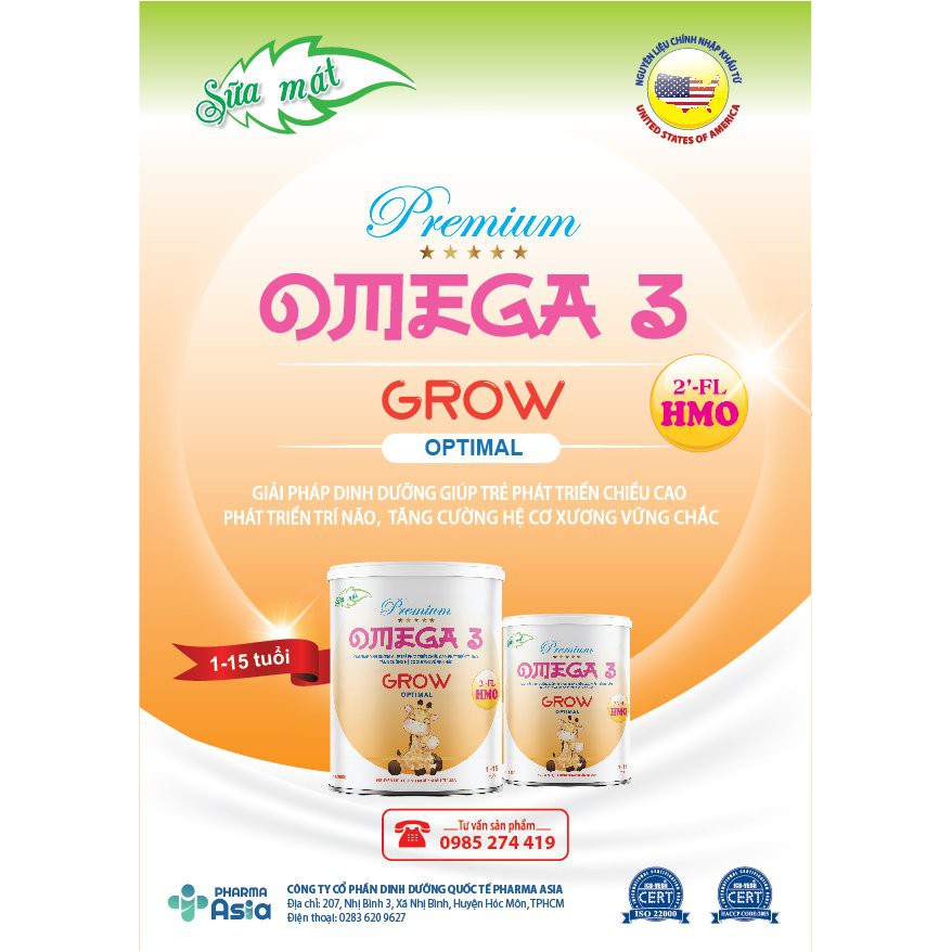 Sữa Bột Tăng Chiều Cao Omega 3+ Grow Optimal date mới nhất 2025
