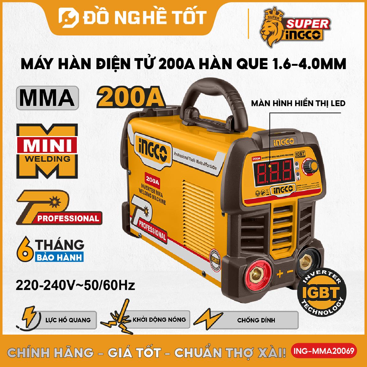 Ingco Igbt Inverter Electronic Welding Machine Ing-Mma20069 Giá 3,724,000 Đồng*Miễn phí vận chuyển