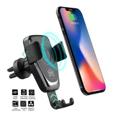 Qi Wireless Car Charger Air Vent Holder Mount 10W 7.5W Qi Fast Charging Phone Holder Gravity Up to 6.3 inch Phone