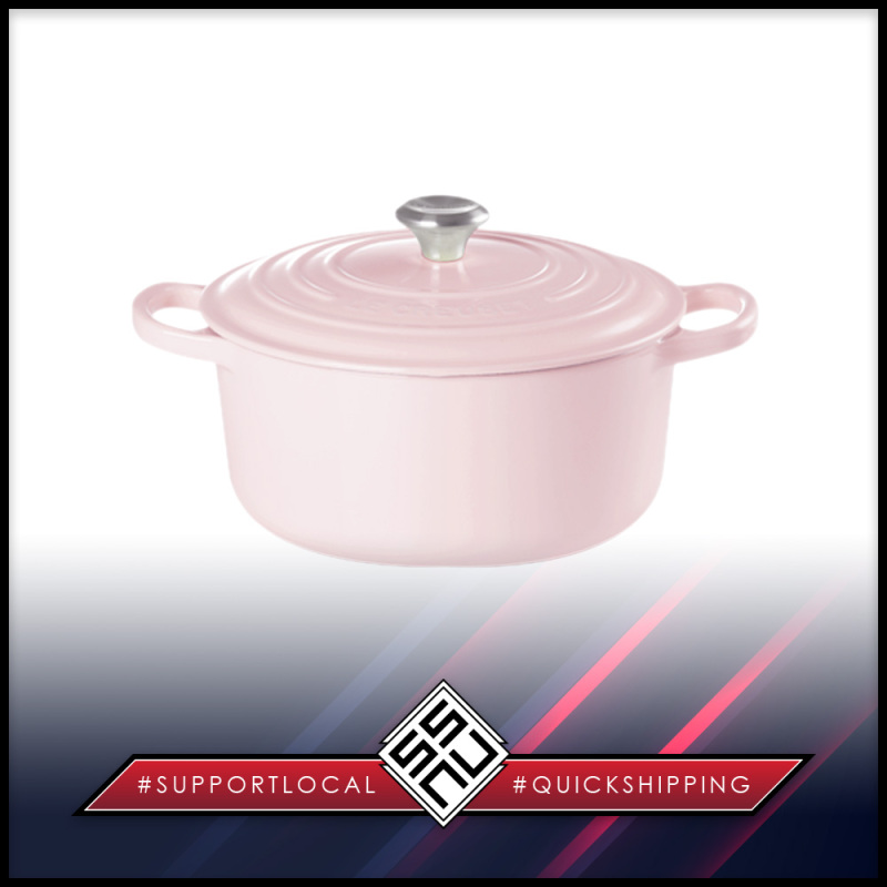SSNU212 Le Creuset Enamelled Cast Iron Round Casserole Dutch Oven 24 cm Chiffon Pink Singapore