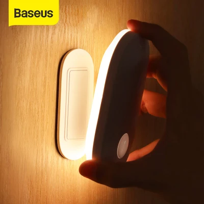 Baseus Magnetic Night Light Human Body Induction Night Light Led Lamp Rechargeable Body Automatic Induction Lamp Wall Light