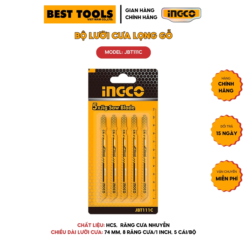 Bộ lưỡi cưa lọng gỗ INGCO JBT111C