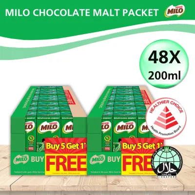 (48 Packets/2 Cartons) MILO UHT Chocolate Malt Packet Liquid Drink 200ml x 48