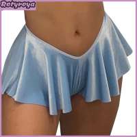 Rotyroya Women Elastic Shorts Stretchy Fabric Shorts Sexy V-shaped Low Waist Mini Skirt for Women Perfect for Summer Parties and Clubs