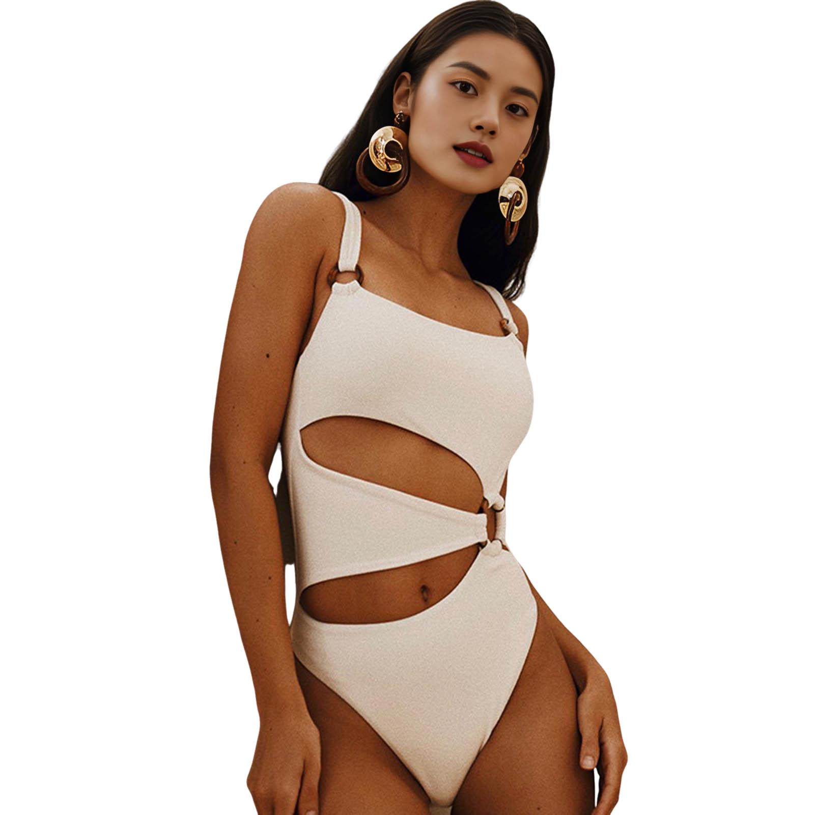 Cherise sexy một mảnh áo tắm màu trơn đồ bơi sexy thiết kế khoét lỗ một mảnh bikini cho đi biển Gọng