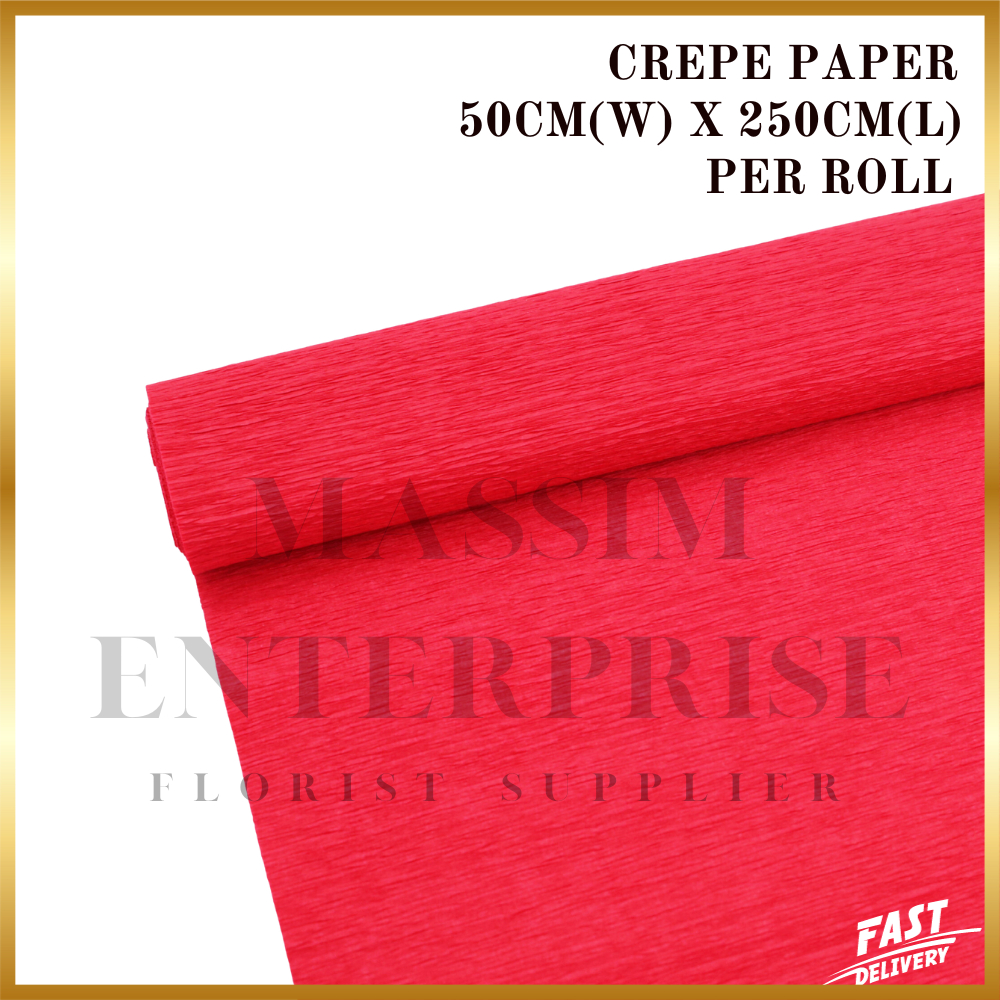 50cm*250cm Crepe Paper Wedding Party Birthday Kindergarten Deco Crinkled Paper Kertas Crep Pelamin