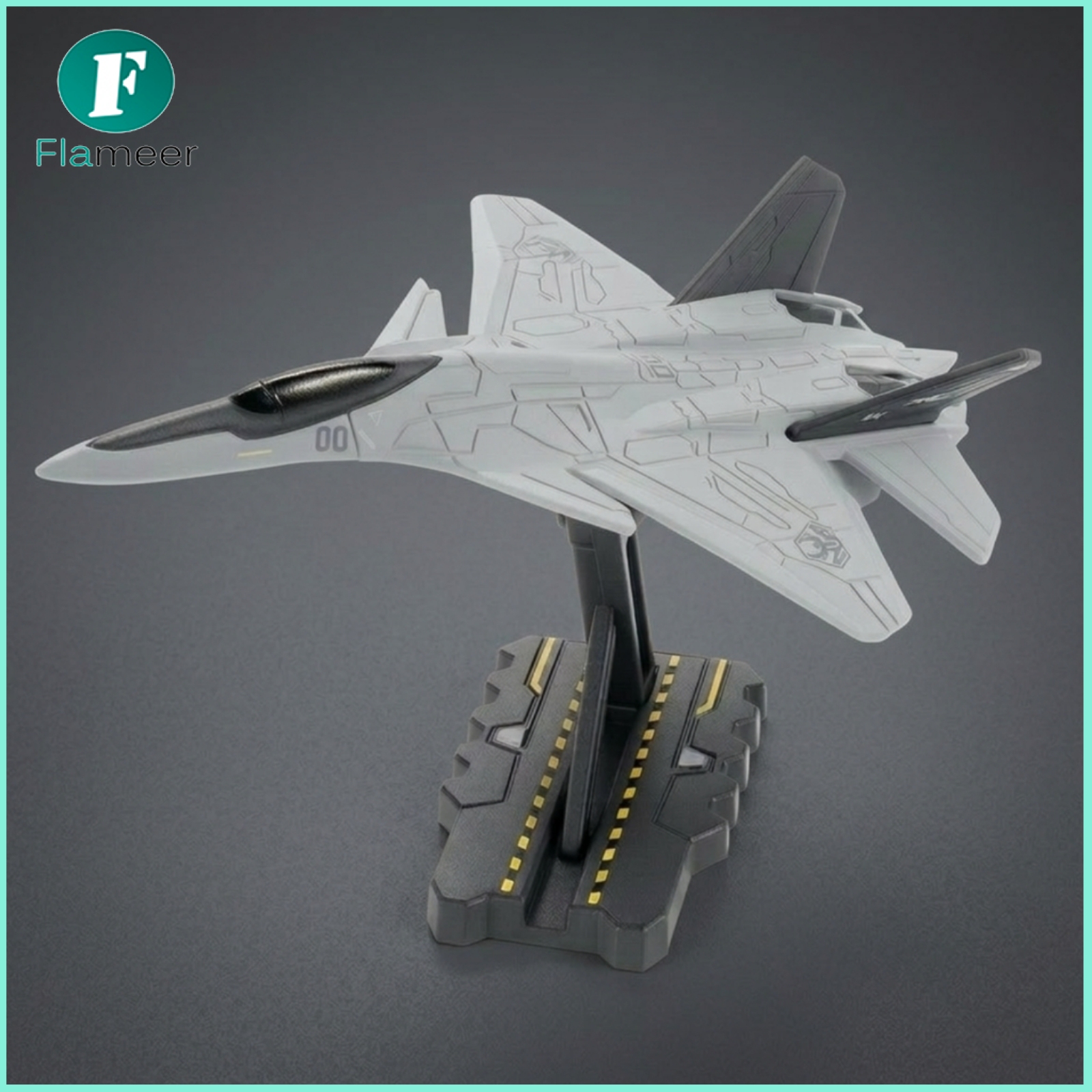 Flameer Detailed Fighter Jet Model with Stand Miniature Aircraft Model with Stand Solid Ornament Decorative for Desk, Office Decor ราคา 686 บาท*ส่งฟรี