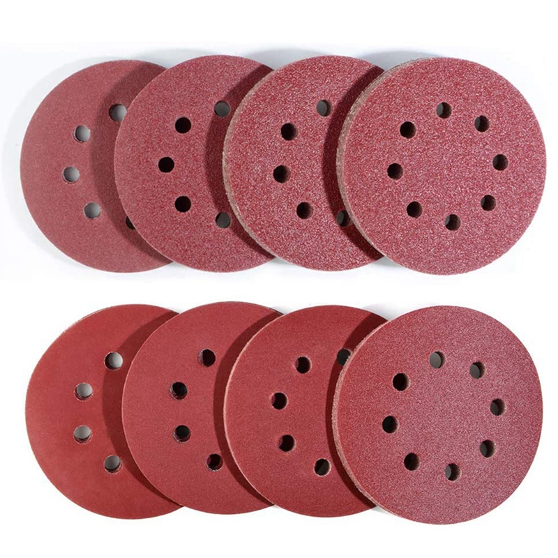 AUSTOR 100 Pieces Sanding Discs 5 Inch 8 Holes Hook and Loop 80/180/ 240/320/ 400/800/ 1000/1500/ 2000/3000 Grit Sandpaper Assortment for Random Orbital Sander