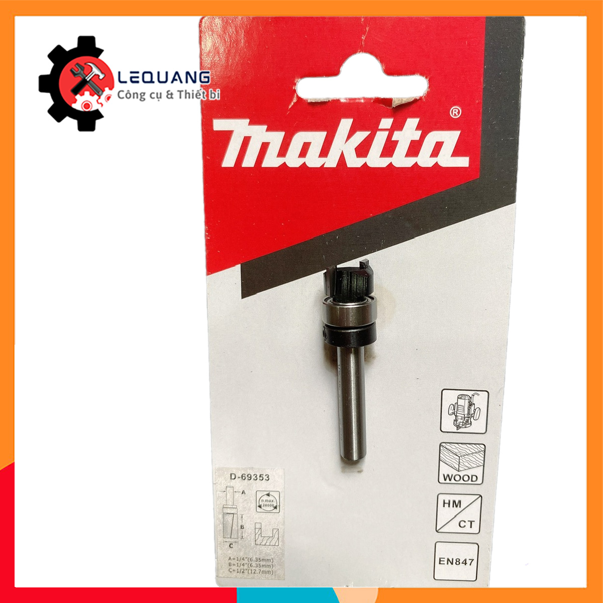 Mũi Phay Rãnh Trên 1/4inch (6.35mm) 1/2x1-7/8inch Makita D-69353
