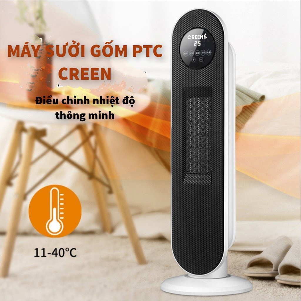 (Lỗi 1 đổi 1 trong 2 năm) Máy Sưởi Gốm PTC Creen CR H79C Công Suất 2000W Không Gây Khô Da Bảo Hành 24 Tháng Chính Hãng