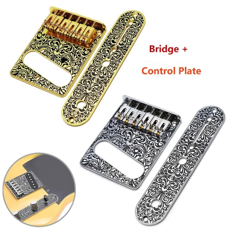Chuyên Nghiệp 6 Chuỗi Yên Ngựa Cầu Tấm Dây Thông Qua Cầu Với Khắc trang trí các bộ phận nhạc cụ