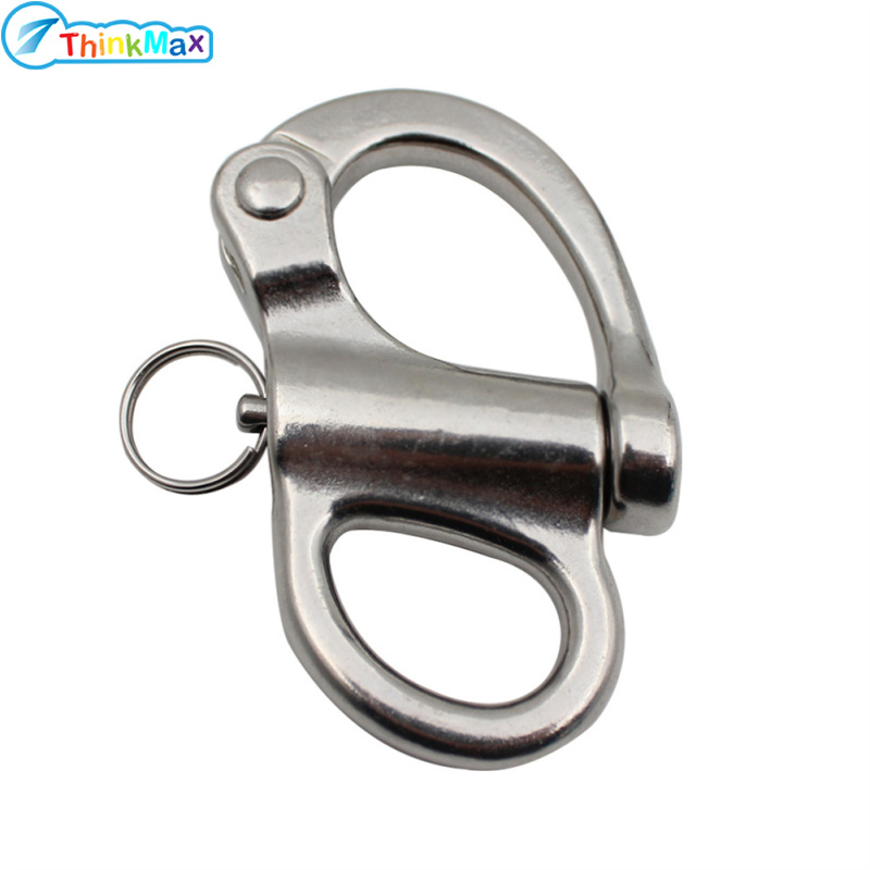 Swivel Eye Snap Shackle Stainless Steel Quick Release Rigging Sailing Fixed Bail Snap Shackle For Marine Sailboat Spinnaker Halyard ราคา 40 บาท*ส่งฟรี