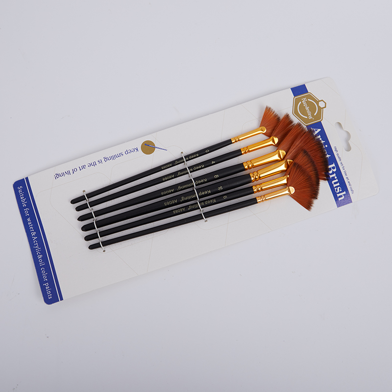 YIDAO 6 cái/bộ cọ sơn màu nước Acrylic bột màu tóc Nylon hình quạt cho trường học