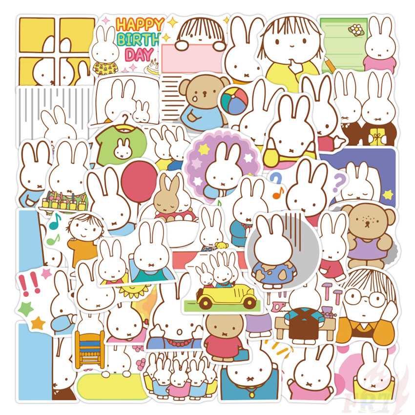 60Pcs/Set Miffy . Mini Stickers DIY Fashion Waterproof Doodle Decals  Stickers