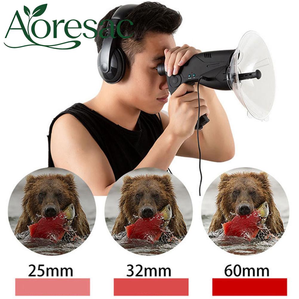 Aoresac เครื่องขยายเสียงเสียงนก 8X ขยายการสังเกตอุปกรณ์ฟังทางไกลพร้อมหูฟัง ราคา 1,677 บาท*ส่งฟรี