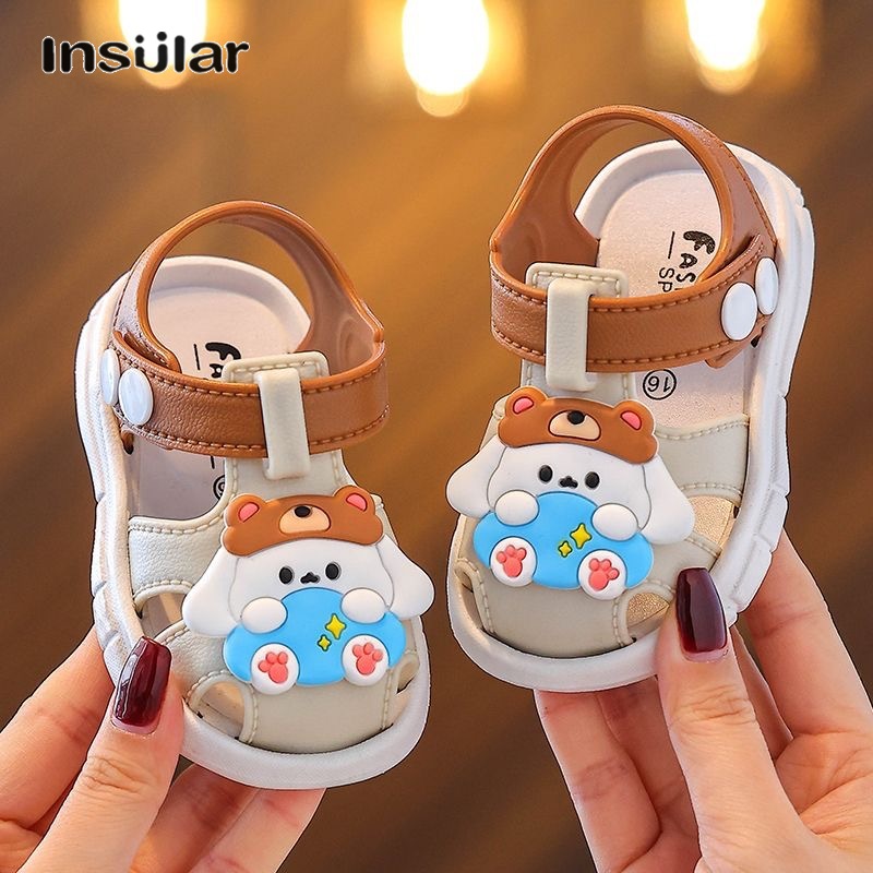 Insular dép trẻ em dép xỏ ngón trẻ em Giày sandal cho bé trai và bé gái từ 1-3 tuổi Dép sandal chống va chạm trong nhà và ngoài trời cho bé