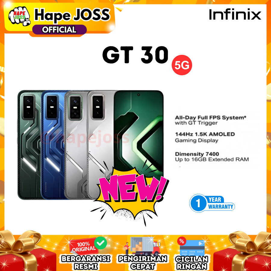 Infinix GT 30 5G 8/256GB NFC Garansi Resmi Indonesia Harga  3,499,000 Ringgit*Penghantaran Percuma