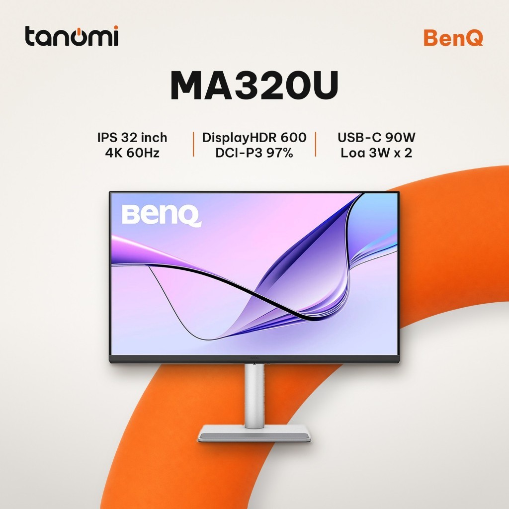 BenQ MA320U 31.5 inch IPS 4K 60Hz DisplayHDR 600 dùng MacBook thiết kế chỉnh ảnh